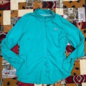 Columbia performance fishing gear long sleeve collar shirt XL